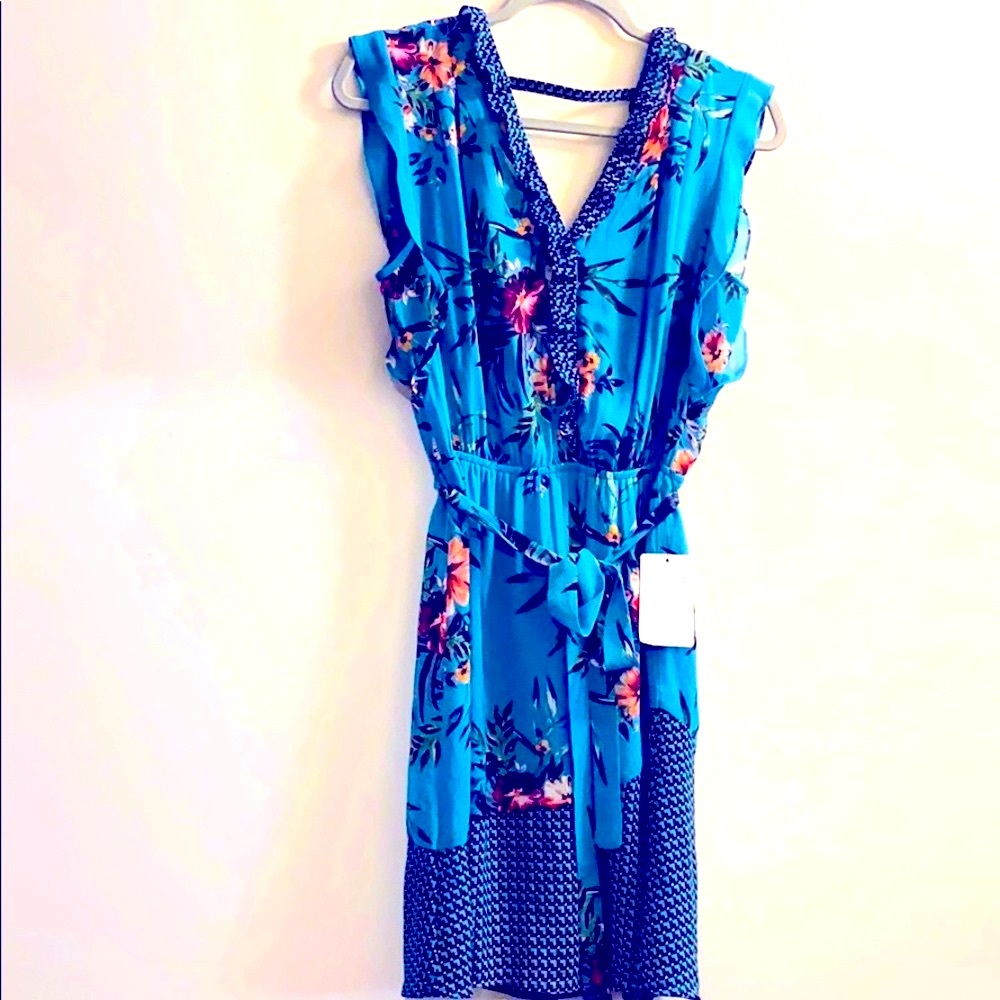 Nordstrom DR2 teal floral dress